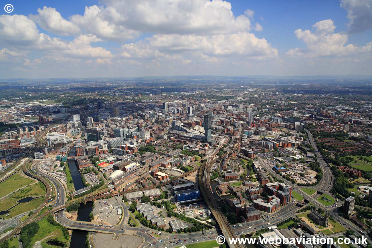aerial photographs of Manchester England UK